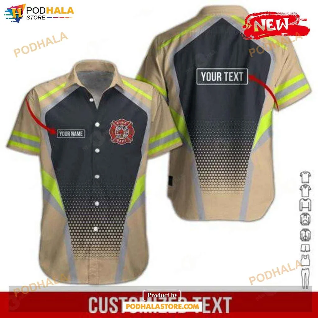 Rugged Firefighter Aloha Shirt, Personalized Classic Design For Summer Wear