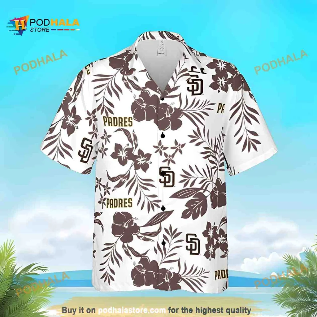 San Diego Padres Aloha Shirt With Tropical Floral Pattern