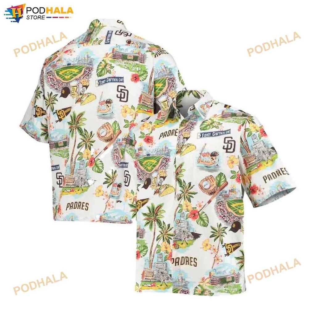 San Diego Padres Funny Hawaiian Shirt With Scenic Design And Palm Trees