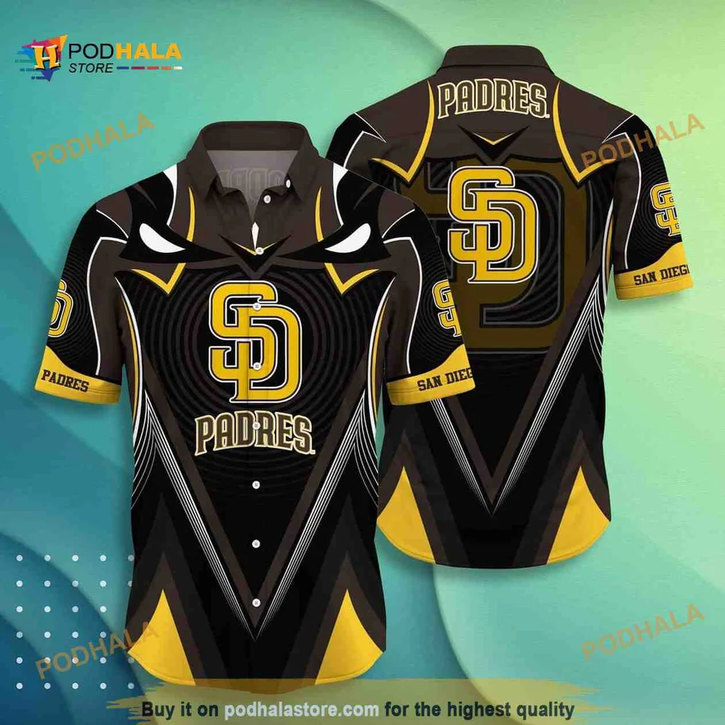 San Diego Padres Hawaiian Shirt With Bold Team Logo For Fans