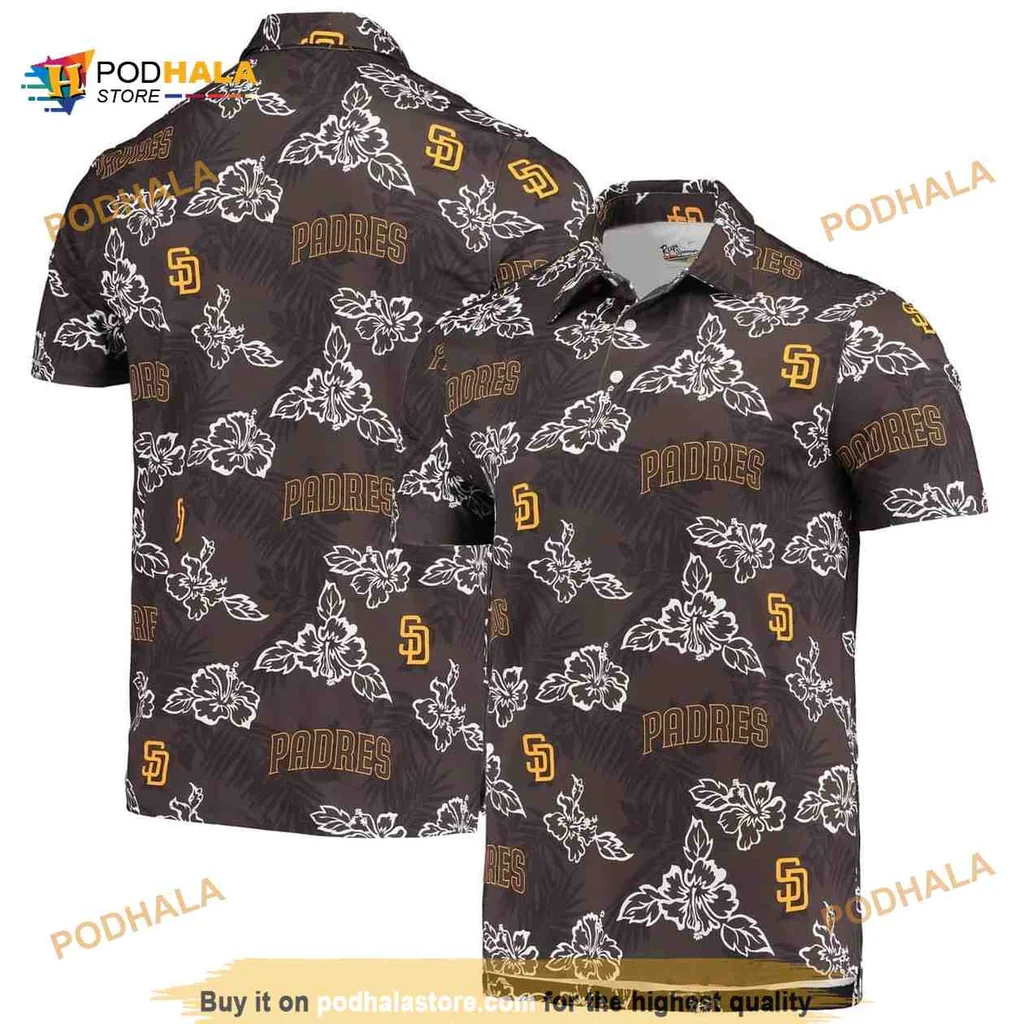 San Diego Padres Hawaiian Shirt With Hibiscus Flowers Pattern