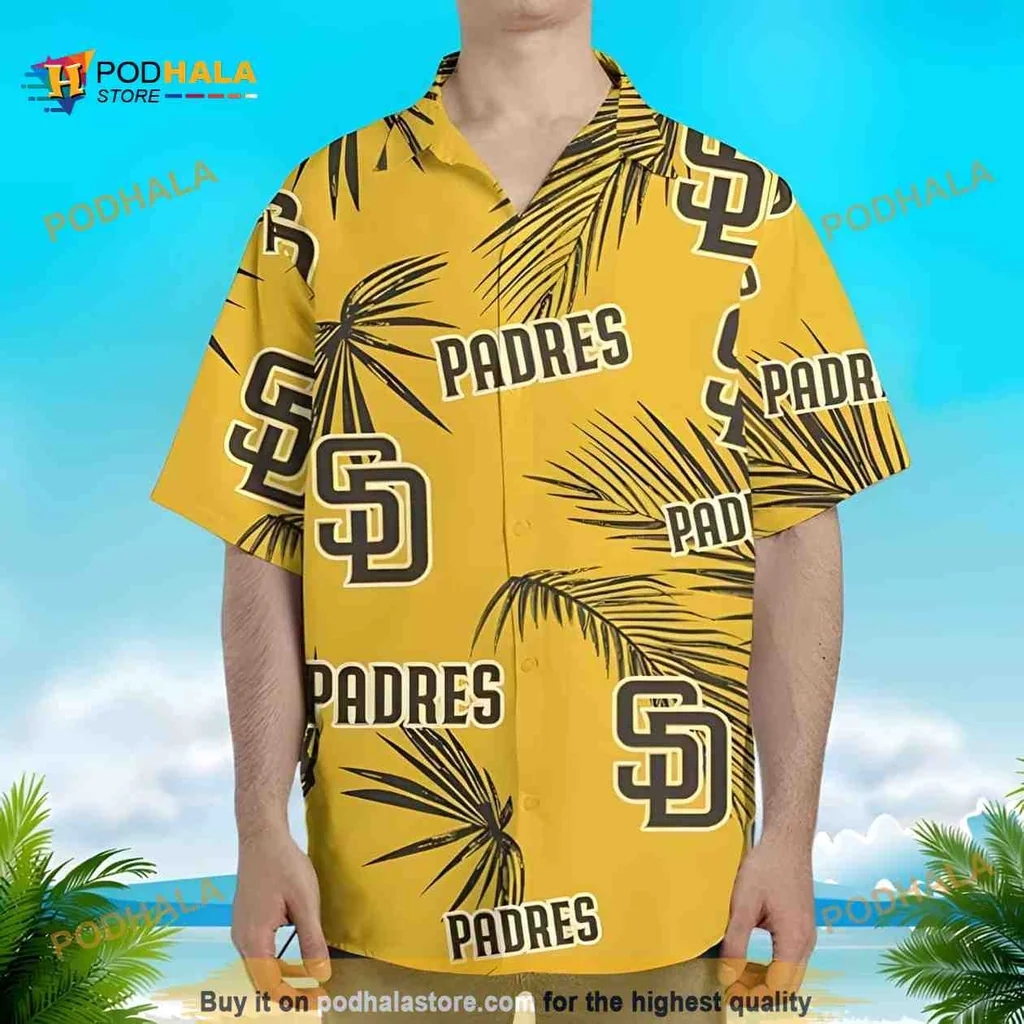 San Diego Padres Hawaiian Shirt With Palm Leaves Pattern