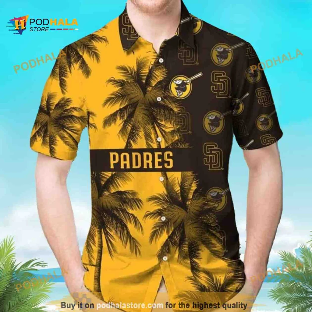 San Diego Padres Hawaiian Shirt With Palm Trees For Baseball Fans