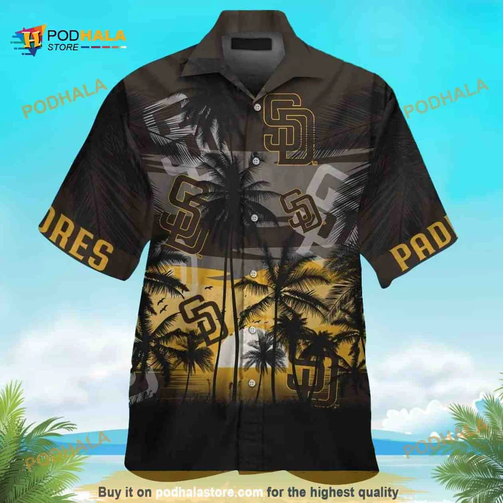 San Diego Padres Hawaiian Shirt With Tropical Design And Team Logo