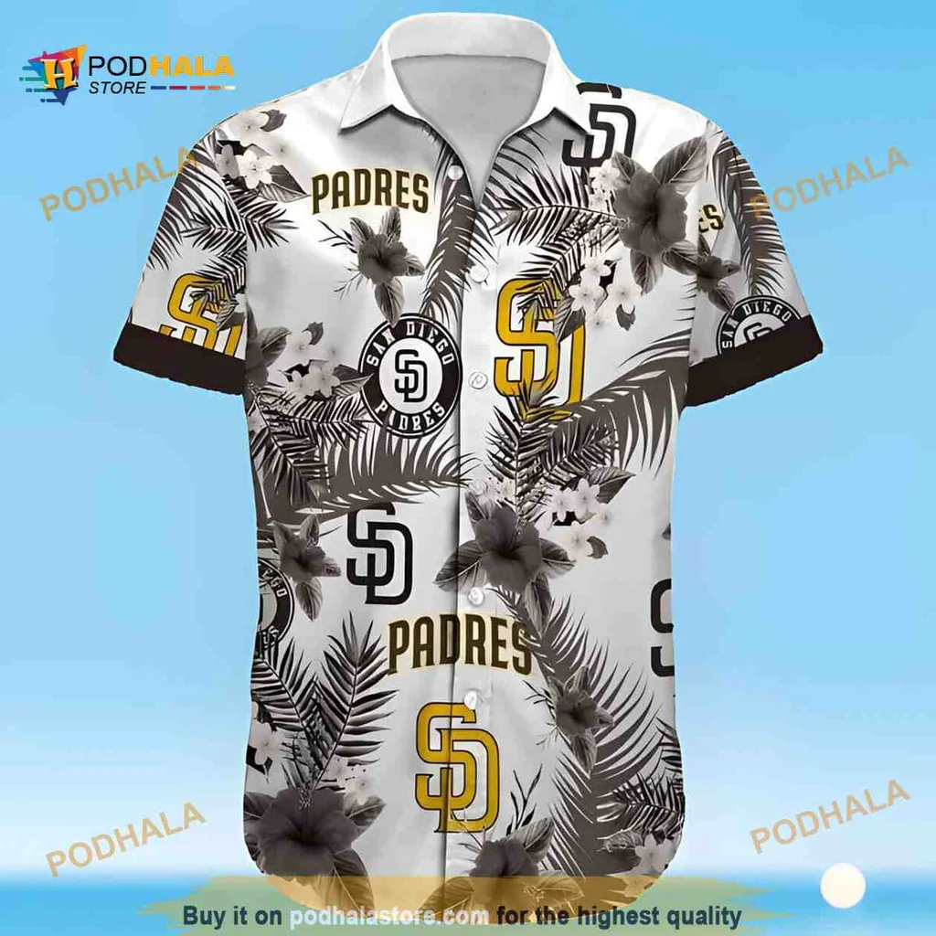 San Diego Padres Hawaiian Shirt With Tropical Design For Baseball Fans