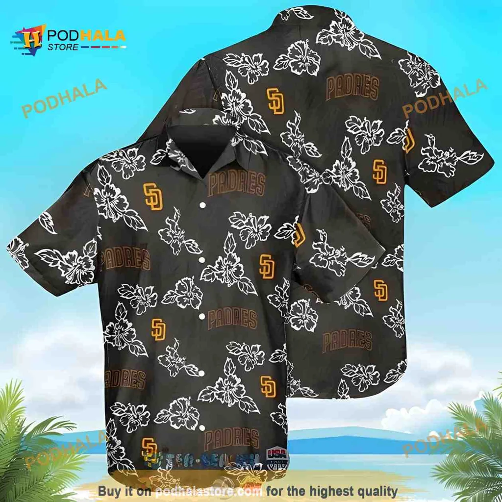 San Diego Padres Hawaiian Shirt With Tropical Leaves Design