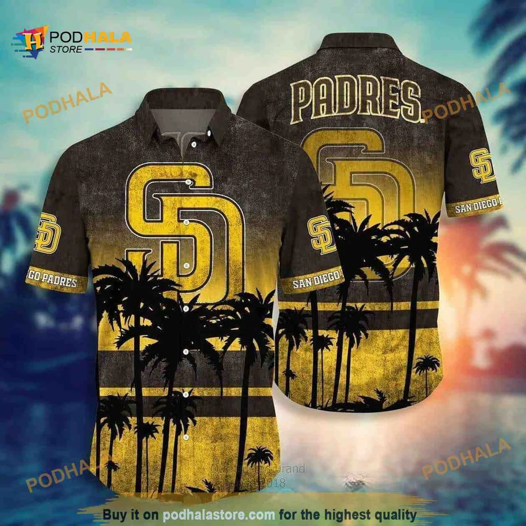 San Diego Padres Hawaiian Shirt With Tropical Palm Tree Design