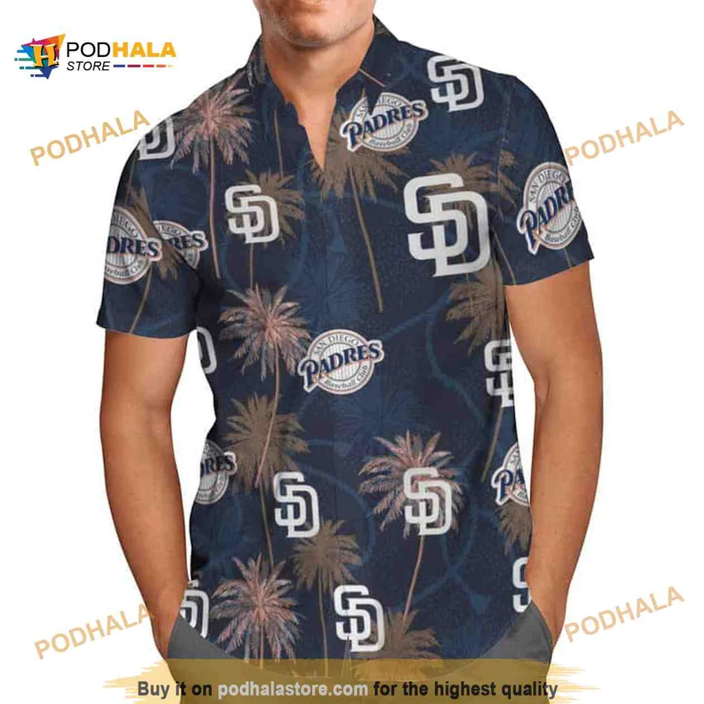 San Diego Padres Hawaiian Shirt With Tropical Palm Tree Design
