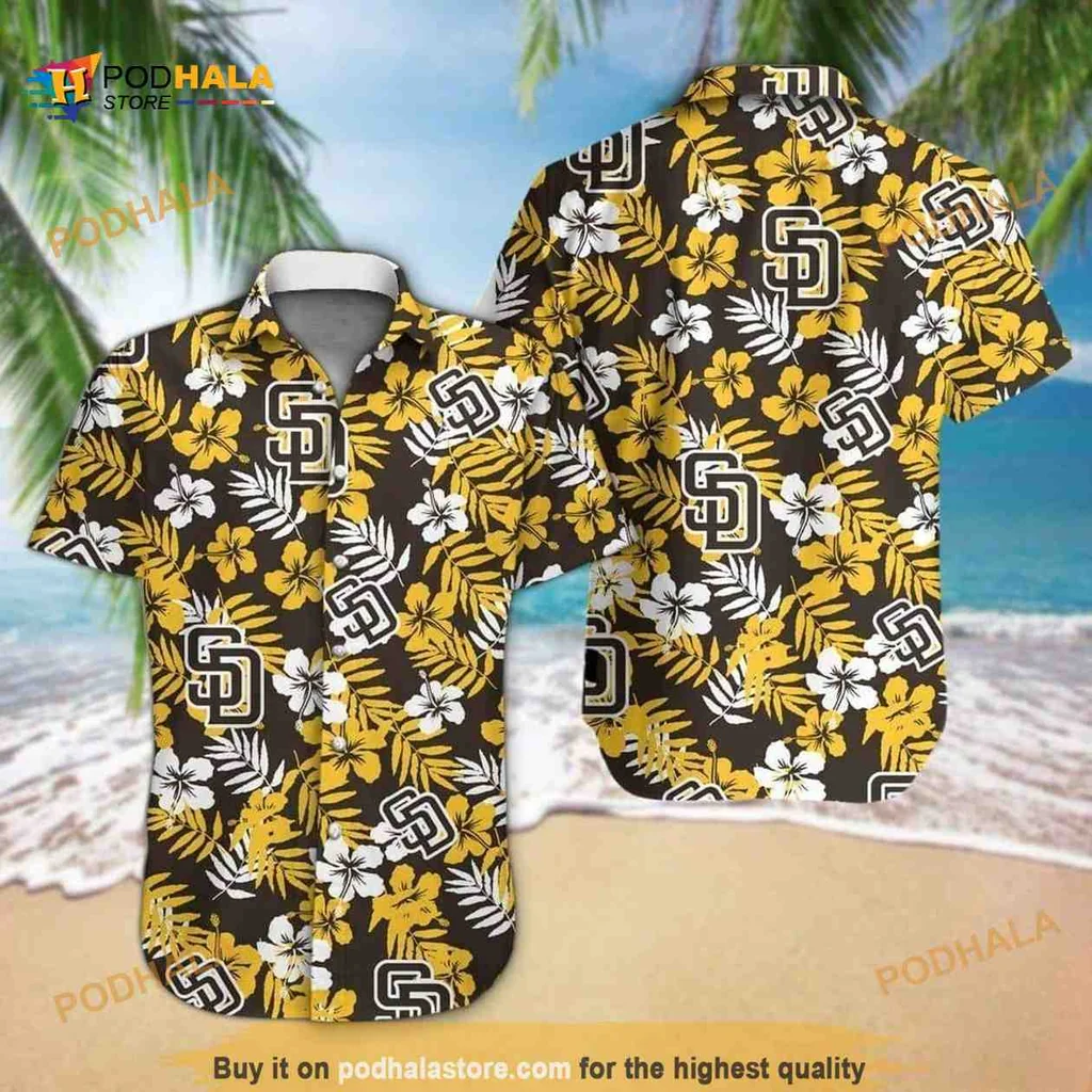 San Diego Padres Hibiscus Hawaiian Shirt With Vibrant Floral Design