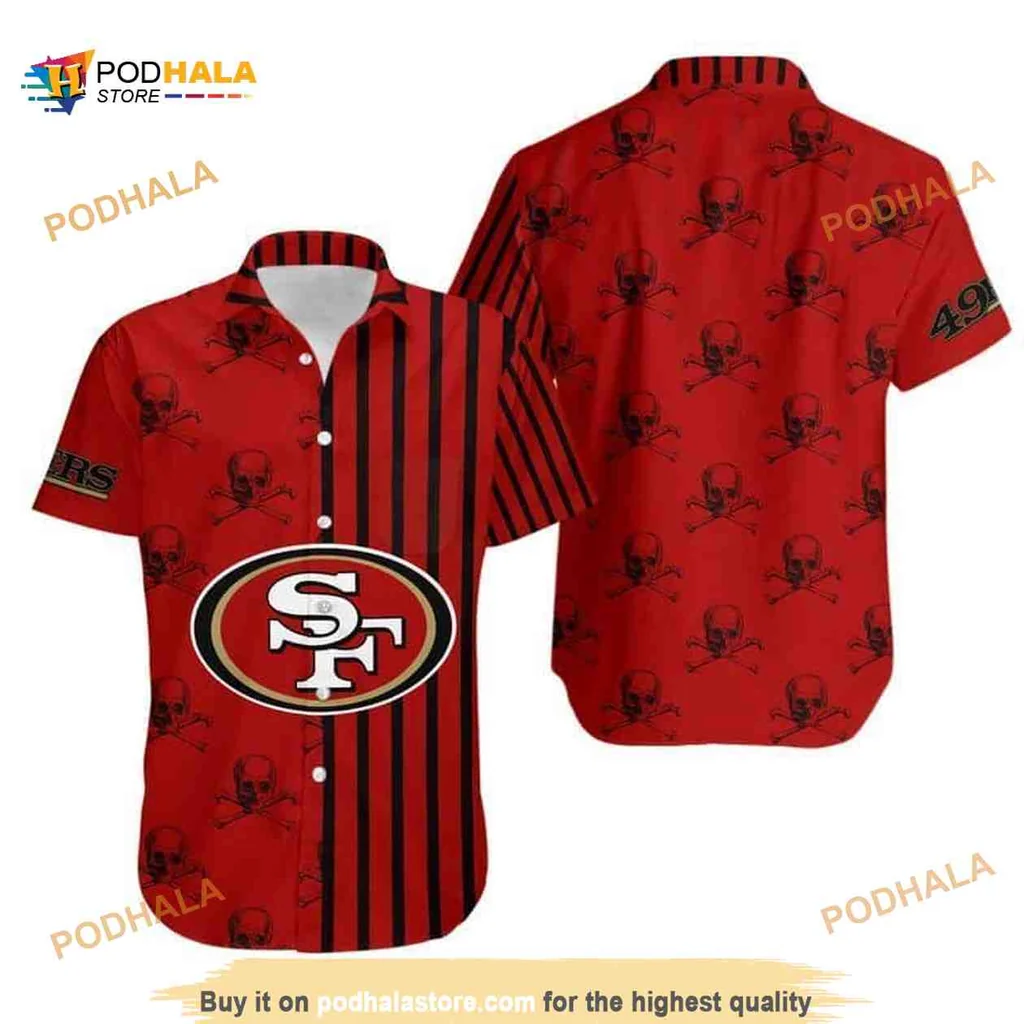 San Francisco 49ers Funny Hawaiian Shirt With Skull Design