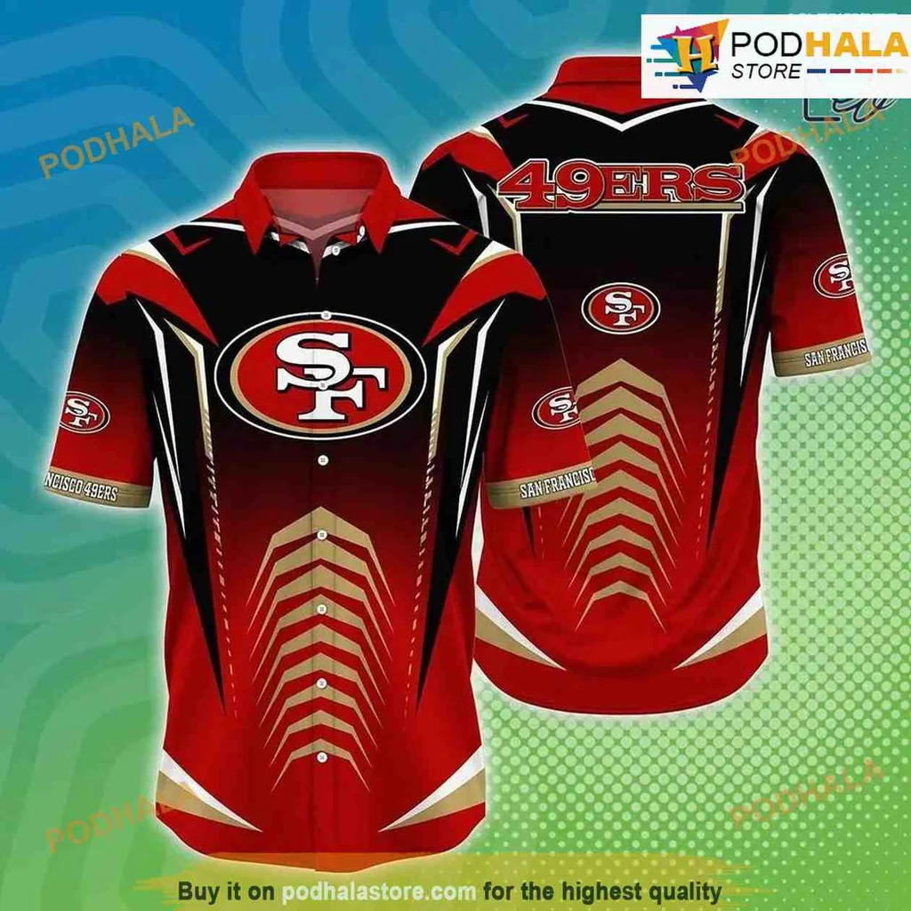 San Francisco 49ers Hawaiian Shirt, Bold Team Logo Summer Apparel