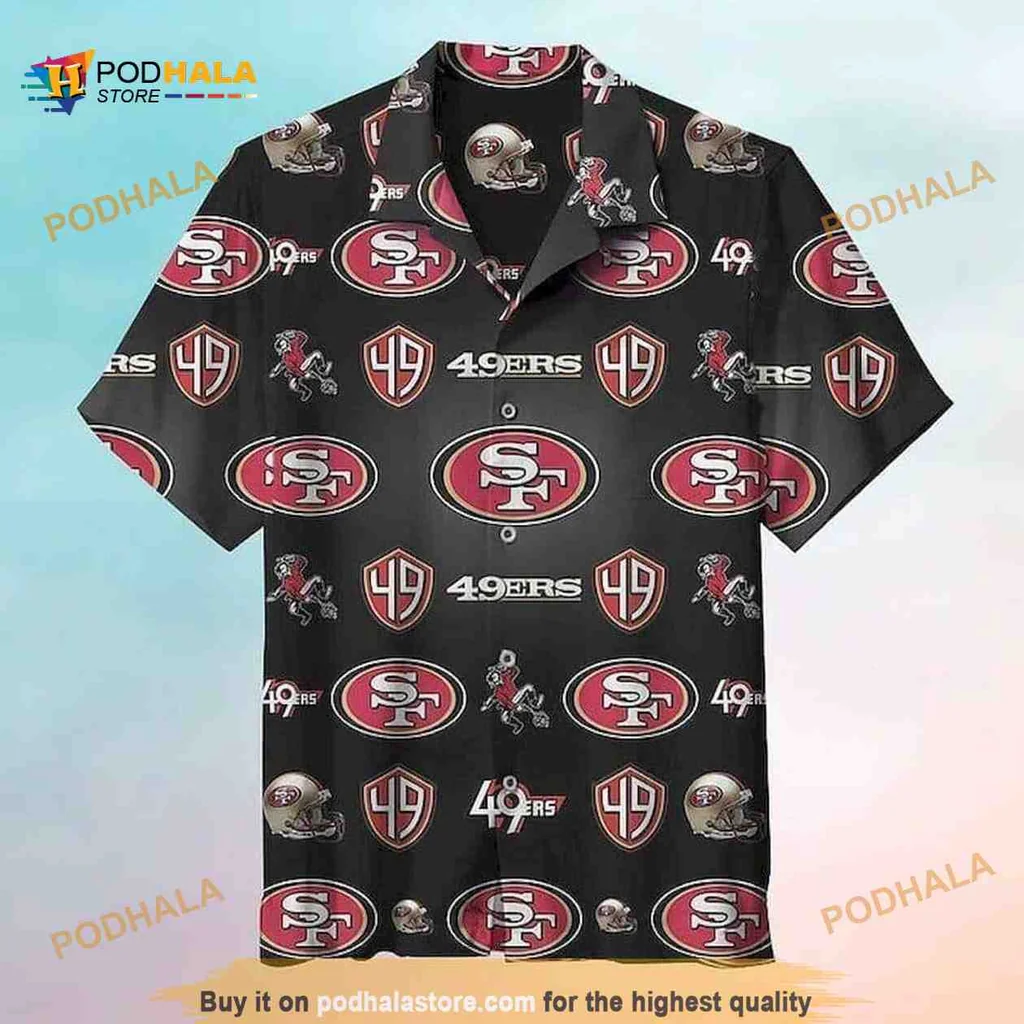 San Francisco 49ers Hawaiian Shirt Featuring Bold Team Colors And Logo