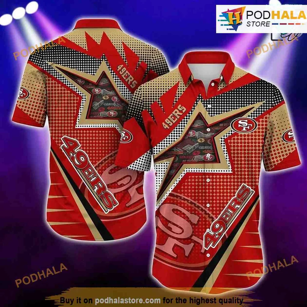San Francisco 49ers Hawaiian Shirt With Bold Logo And Energetic Design