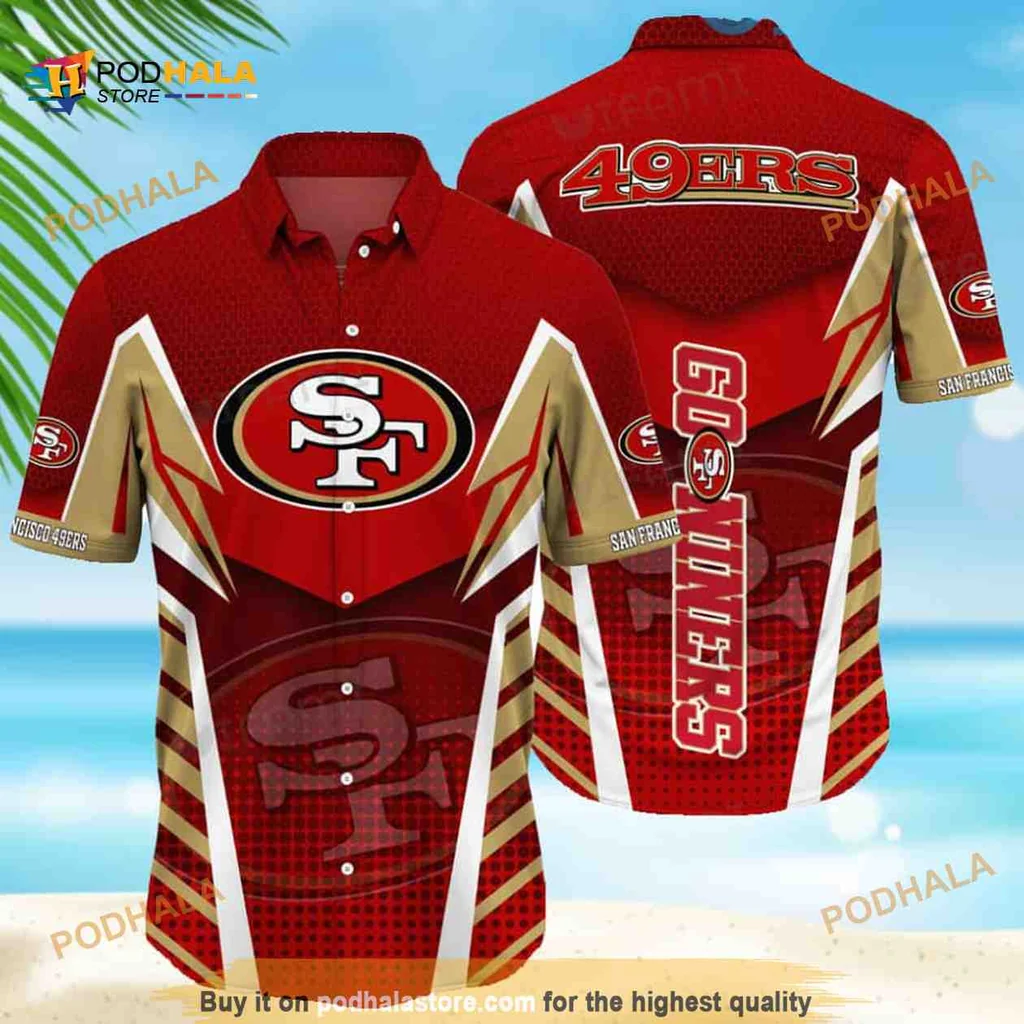 San Francisco 49ers Hawaiian Shirt With Bold Logo And Team Colors