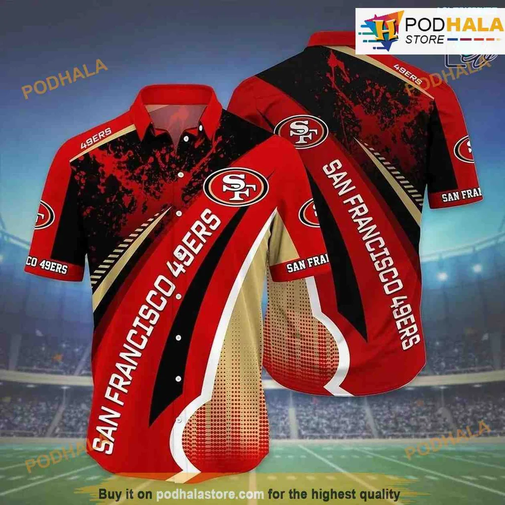 San Francisco 49ers Hawaiian Shirt With Bold Team Logo
