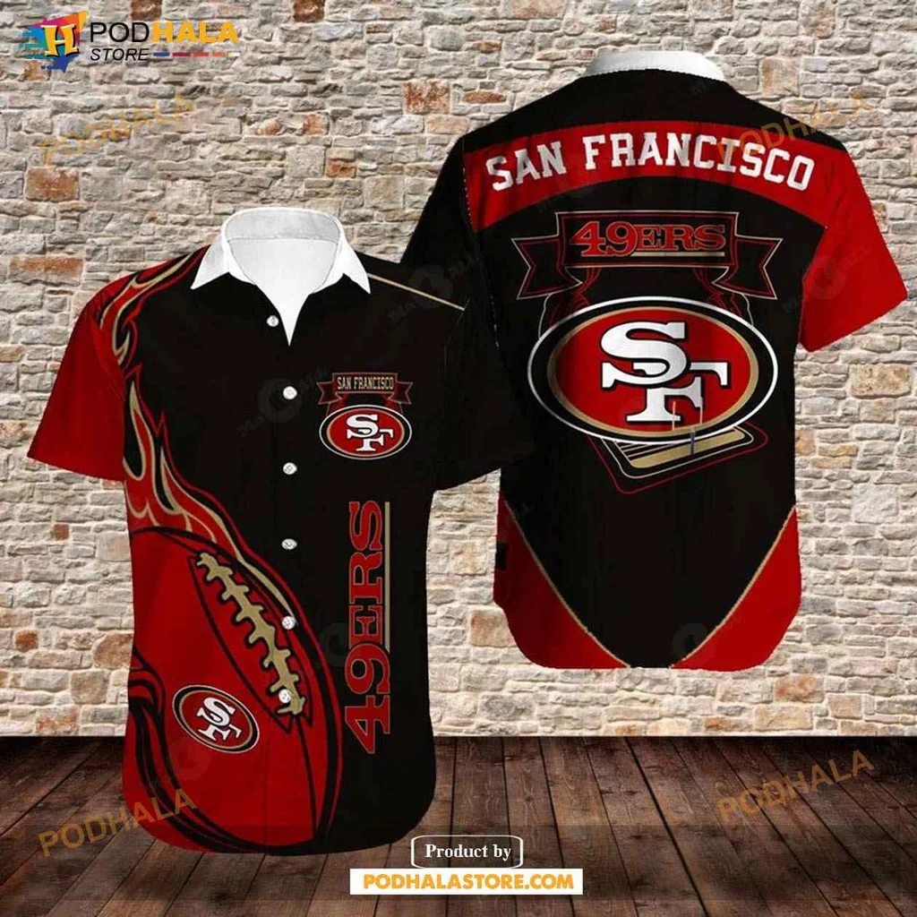 San Francisco 49ers Hawaiian Shirt With Bold Team Logo