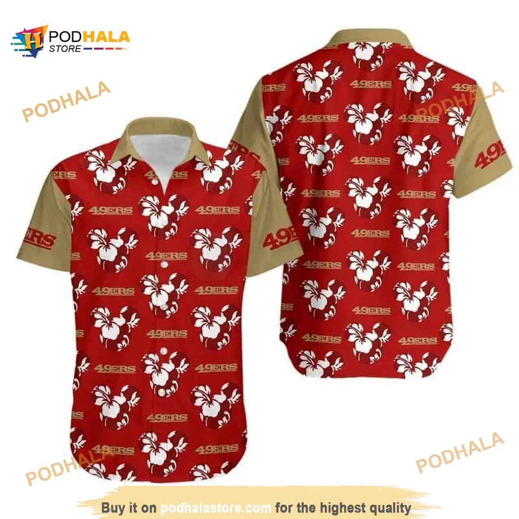 San Francisco 49ers Hawaiian Shirt With Hibiscus Flowers