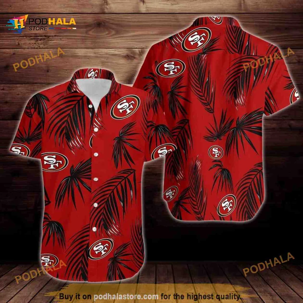 San Francisco 49ers Hawaiian Shirt With Palm Leaves Pattern For Summer