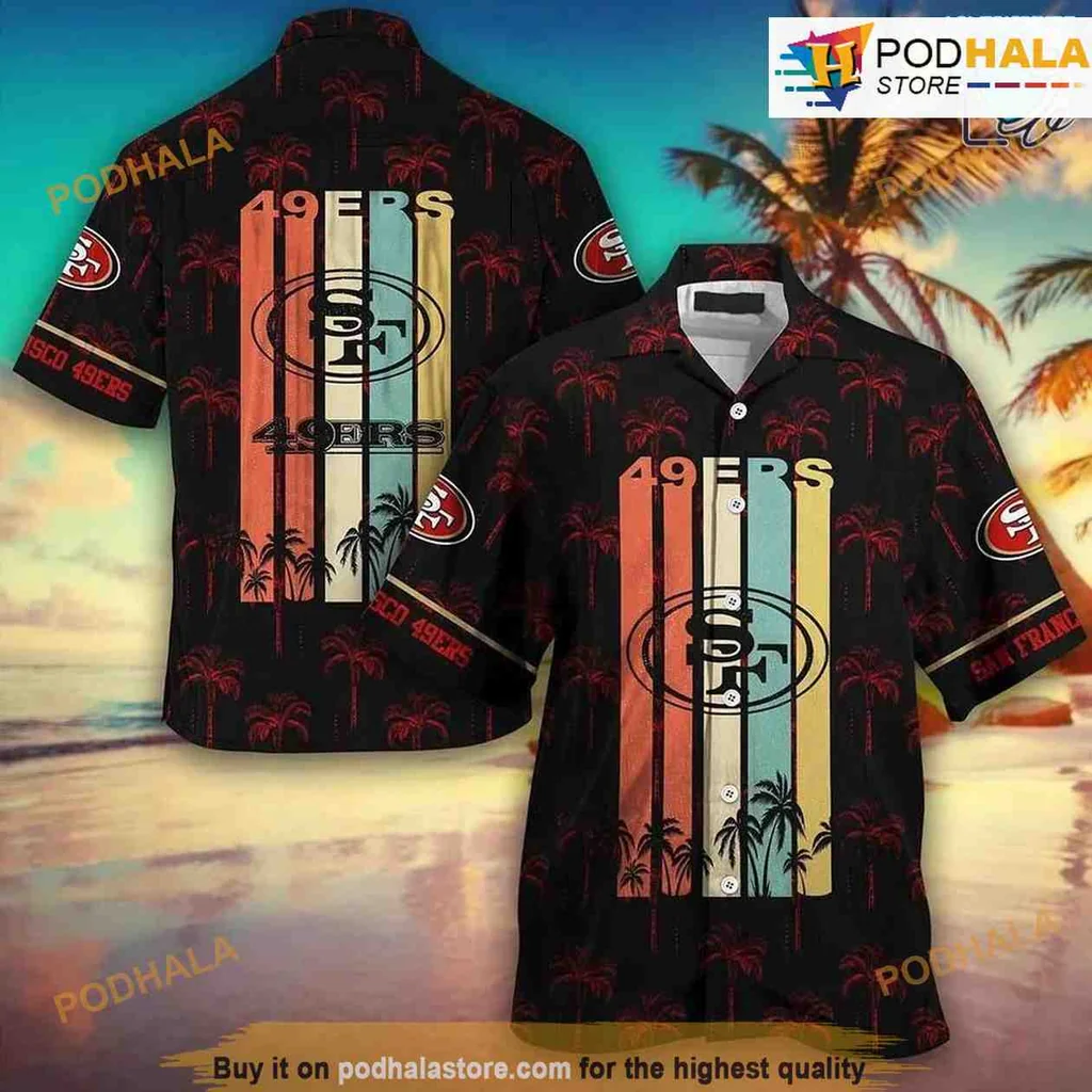 San Francisco 49ers Hawaiian Shirt With Retro Tropical Design