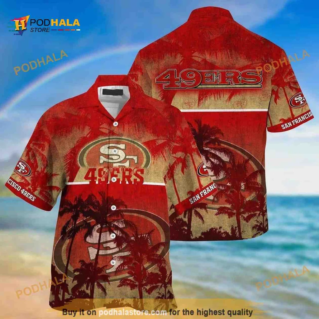 San Francisco 49ers Hawaiian Shirt With Tropical Design For Nfl Fans