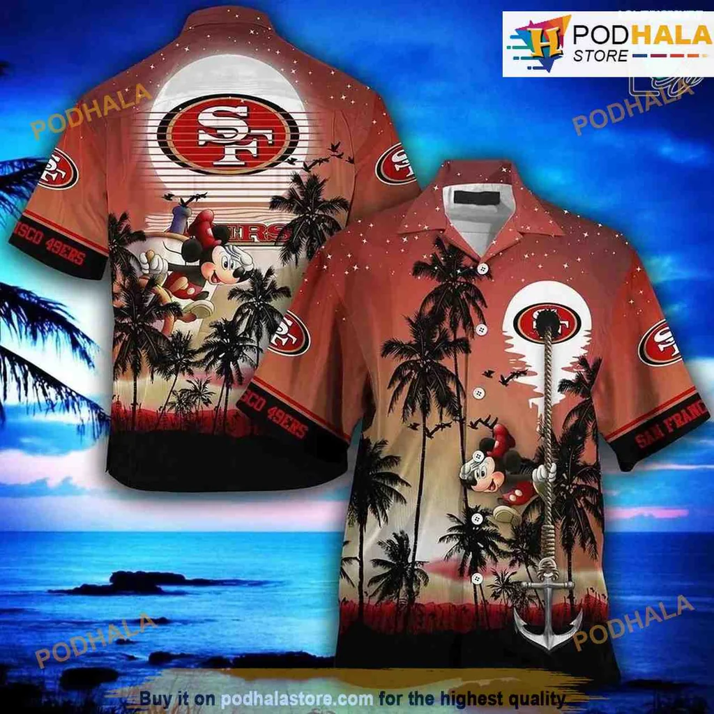 San Francisco 49ers Hawaiian Shirt With Tropical Sunset Design