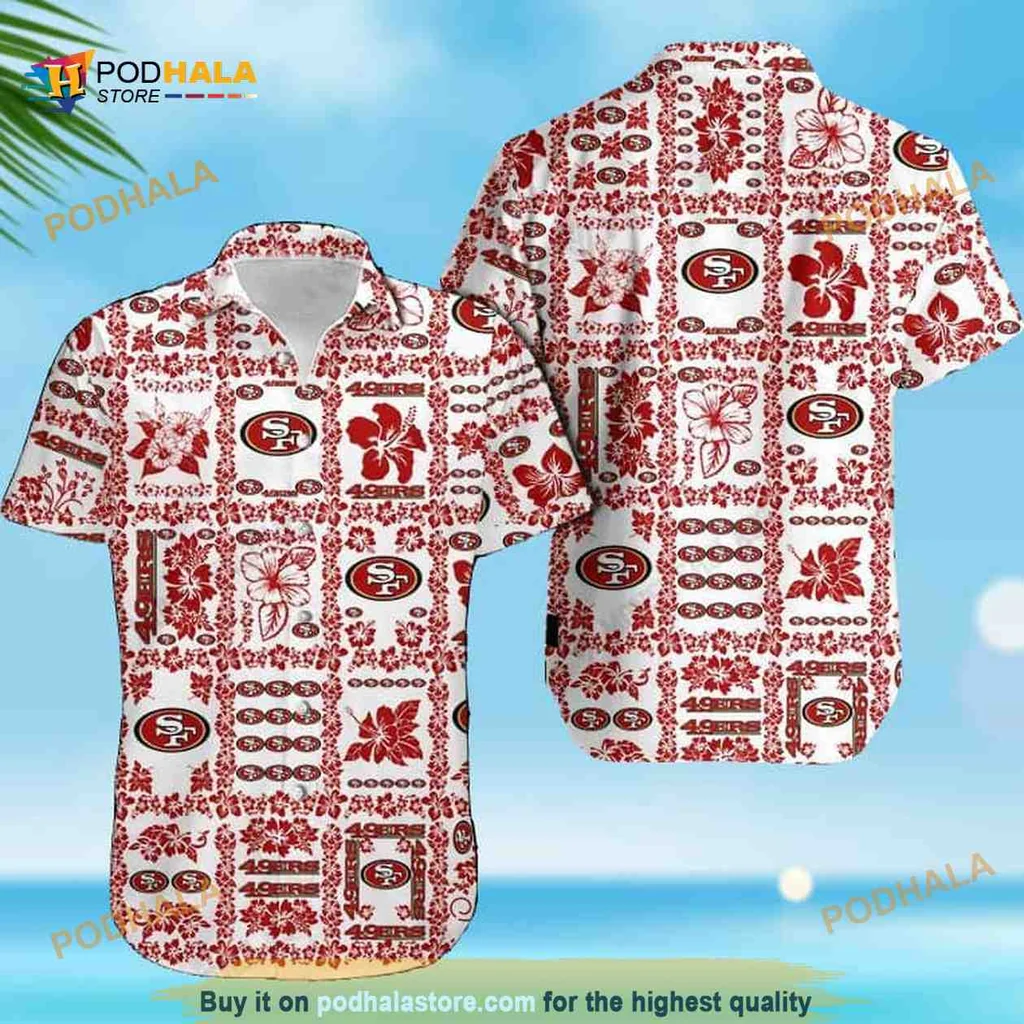 San Francisco 49ers Hibiscus Hawaiian Shirt With Vibrant Flower Pattern