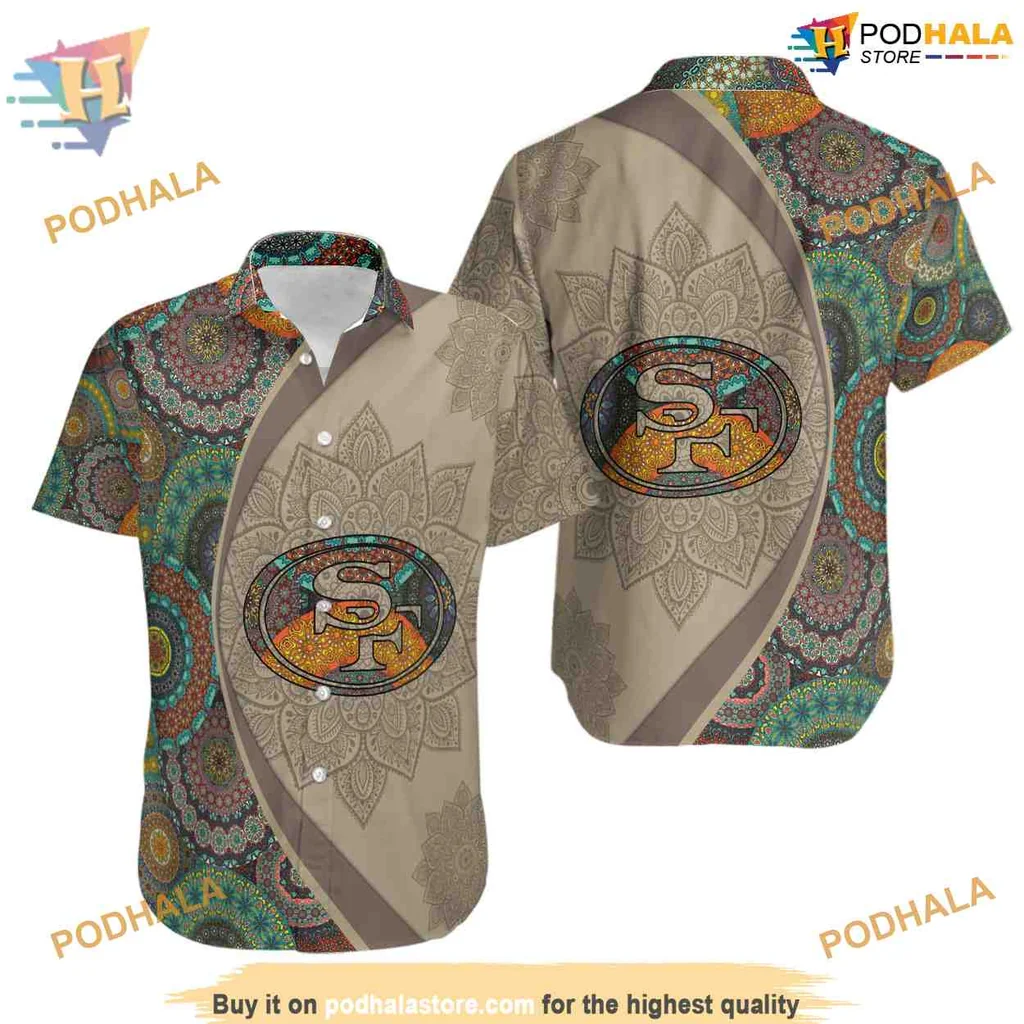 San Francisco 49ers Mandala Hawaiian Shirt With Vibrant Colors And Logo