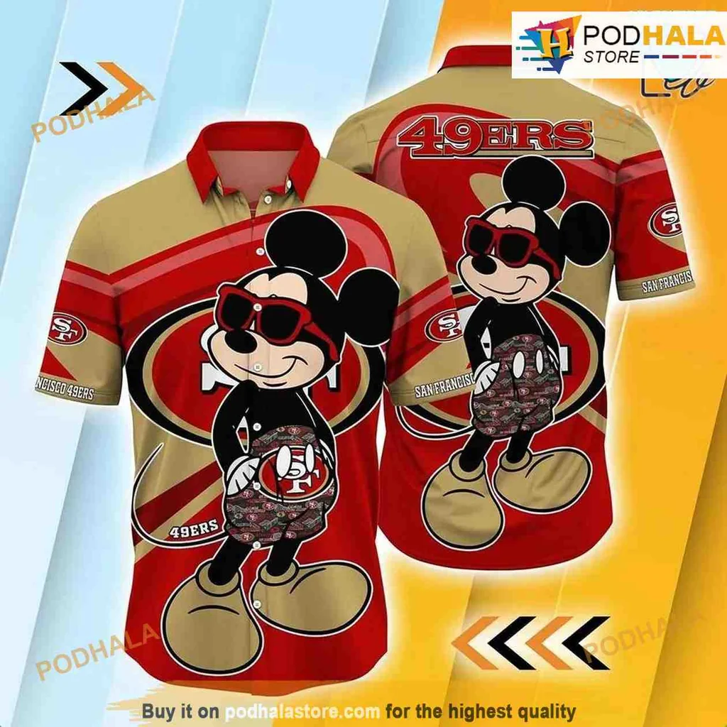 San Francisco 49ers Mickey Mouse Hawaiian Shirt With Bold Colors