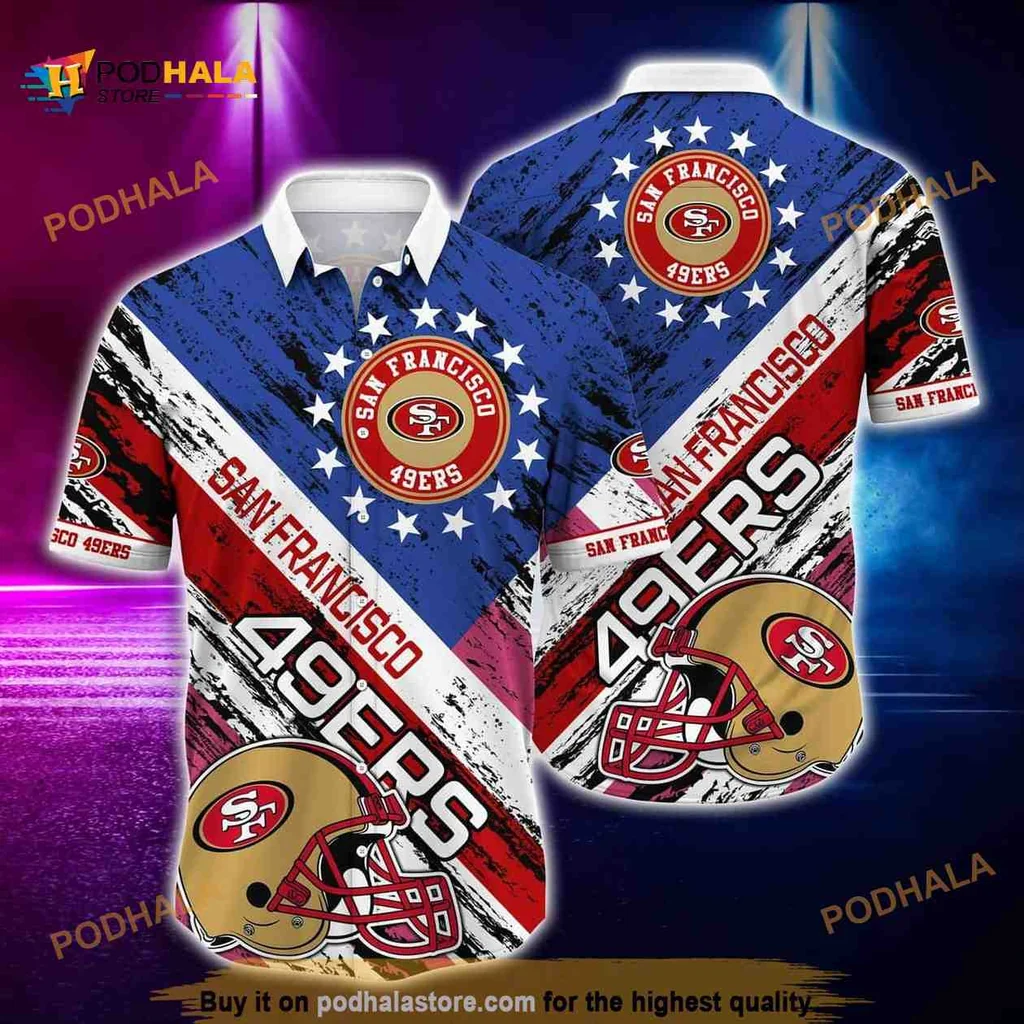 San Francisco 49ers Rugby Helmet Hawaiian Shirt, Funny Design For Fans