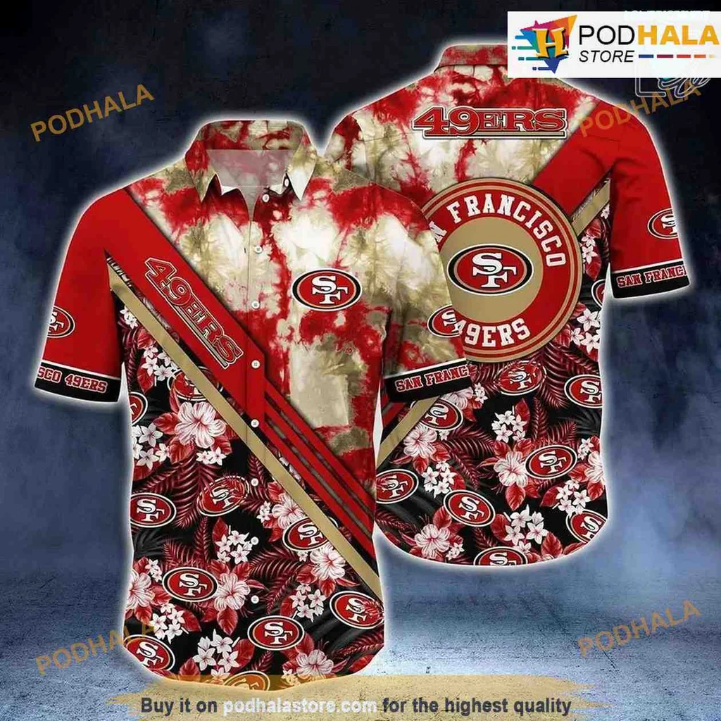 San Francisco 49ers Tropical Hawaiian Shirt With Bold Floral Design