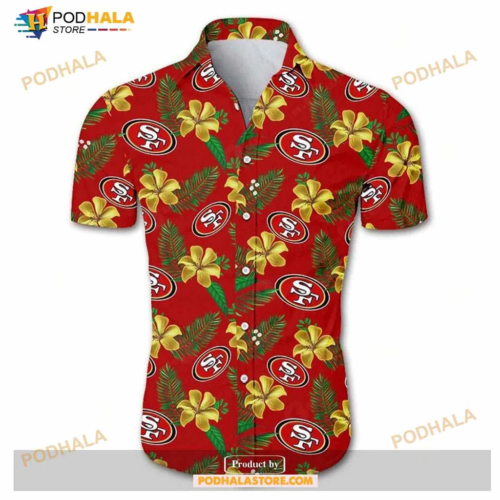San Francisco 49ers Tropical Hawaiian Shirt With Hibiscus Flowers