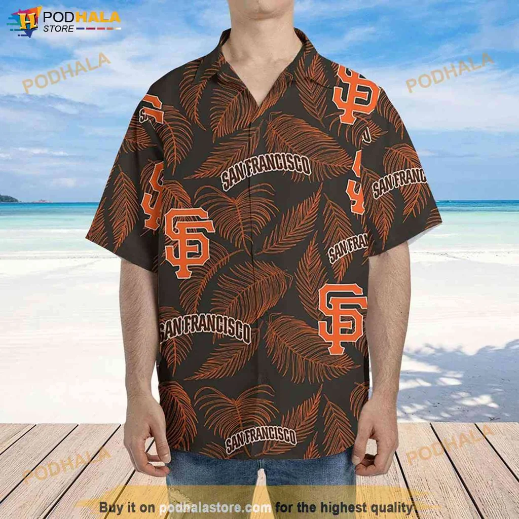 San Francisco Giants Aloha Shirt, Vibrant Palm Leaves Design For Baseball Fans