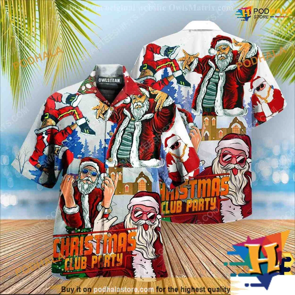 Santa Claus Dj Club Party Hawaiian Shirt, Funny Christmas Design