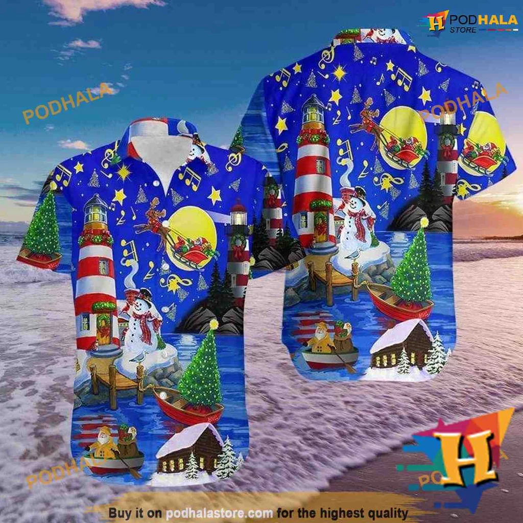 Santa Claus Starry Sky Hawaiian Shirt, Festive Christmas Design