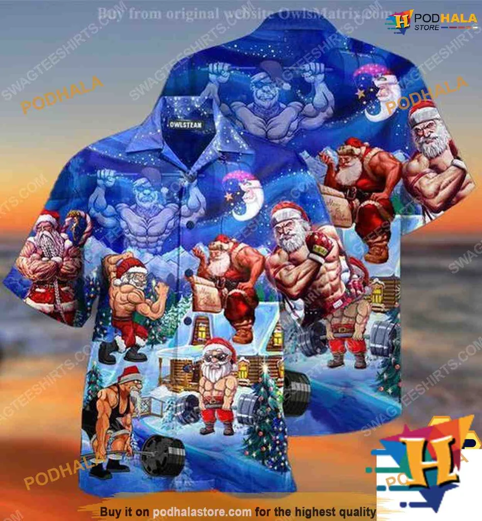 Santa Claus Tropical Christmas Shirt, Fun Hawaiian Design For Holiday Cheer