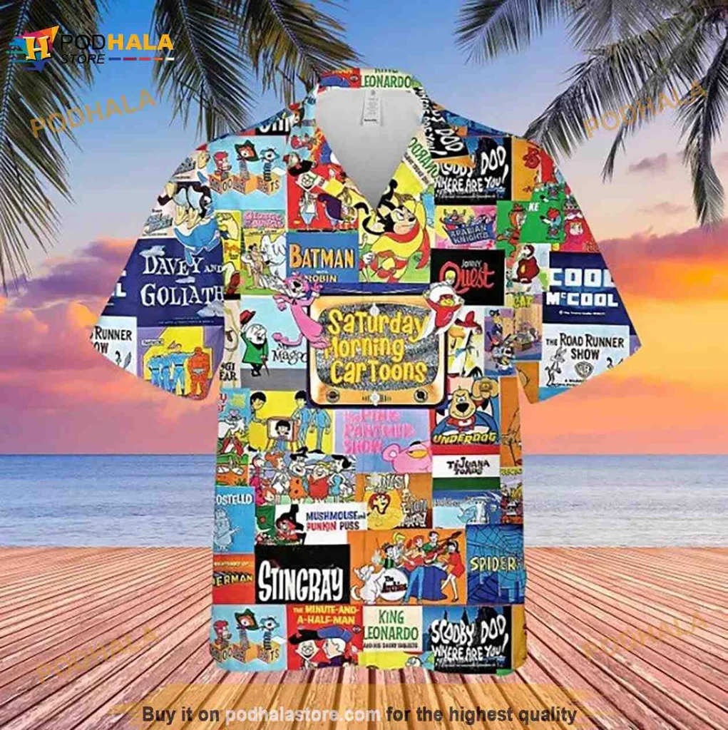 Saturday Morning Cartoons Hawaiian Shirt Featuring Classic Characters