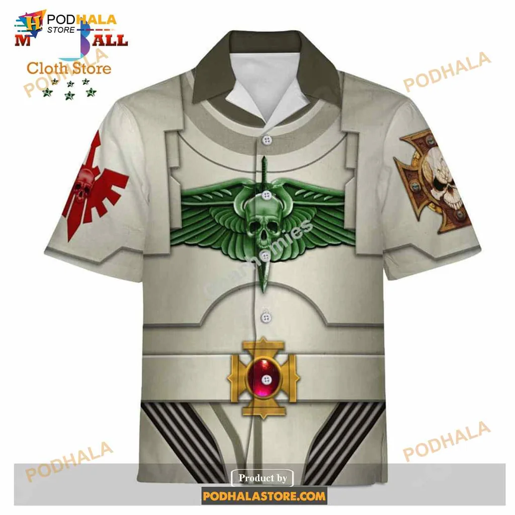 Sci Fi Armor Hawaiian Shirt With Intricate Chest Plate Design