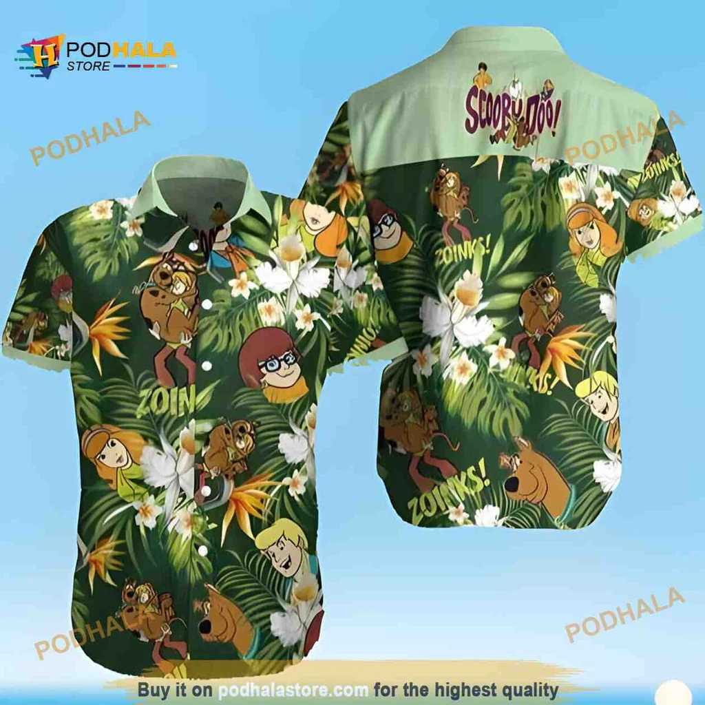 Scooby Doo Aloha Shirt With Zoinks Design For Beach Lovers
