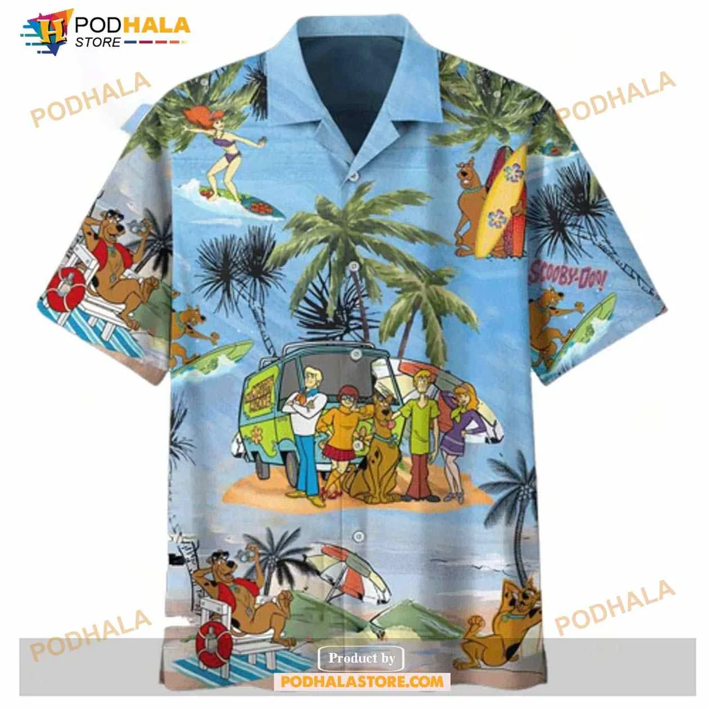 Scooby Doo Beach Vacation Hawaiian Shirt Featuring Colorful Gang Design
