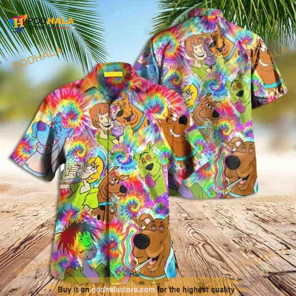 Scooby Doo Colorful Hawaiian Shirt With Cartoon Characters