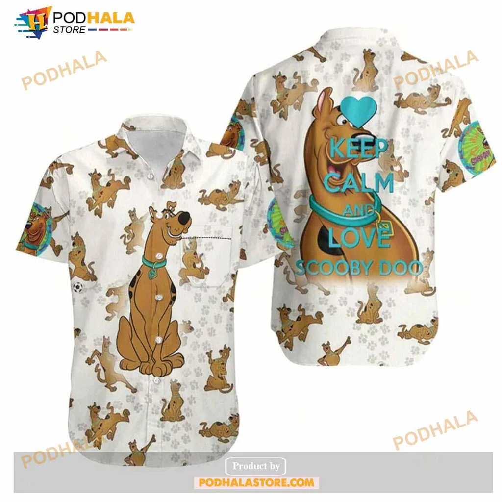 Scooby Doo Funny Hawaiian Shirt, Keep Calm And Love Scooby Doo Design