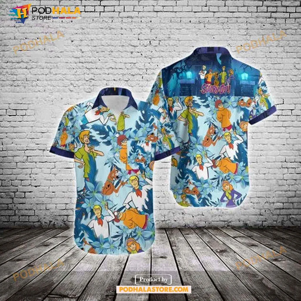 Scooby Doo Funny Hawaiian Shirt With Friends In Tropical Design