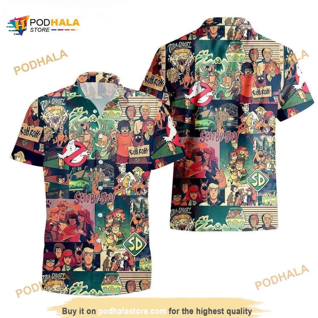 Scooby Doo Summer Aloha Shirt With Cartoon Characters And Comic Design