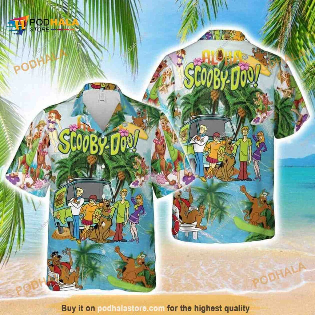 Scooby Doo Tropical Aloha Shirt, Fun Hawaiian Design With Beach Characters