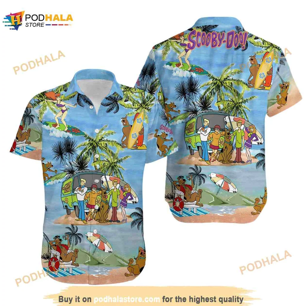 Scooby Doo Tropical Hawaiian Shirt Featuring Mystery Inc Characters
