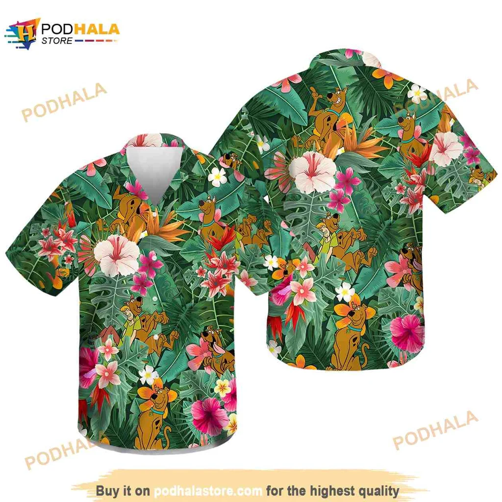 Scooby Doo Tropical Hawaiian Shirt Featuring Scooby And Shaggy In Paradise