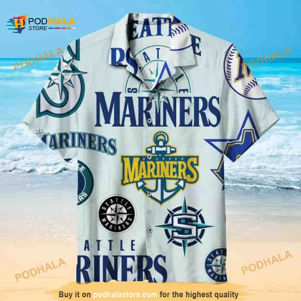 Seattle Mariners Hawaiian Shirt Featuring Playful Logo Design