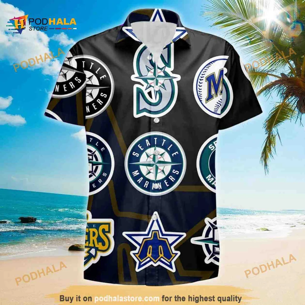 Seattle Mariners Hawaiian Shirt With Bold Team Logos