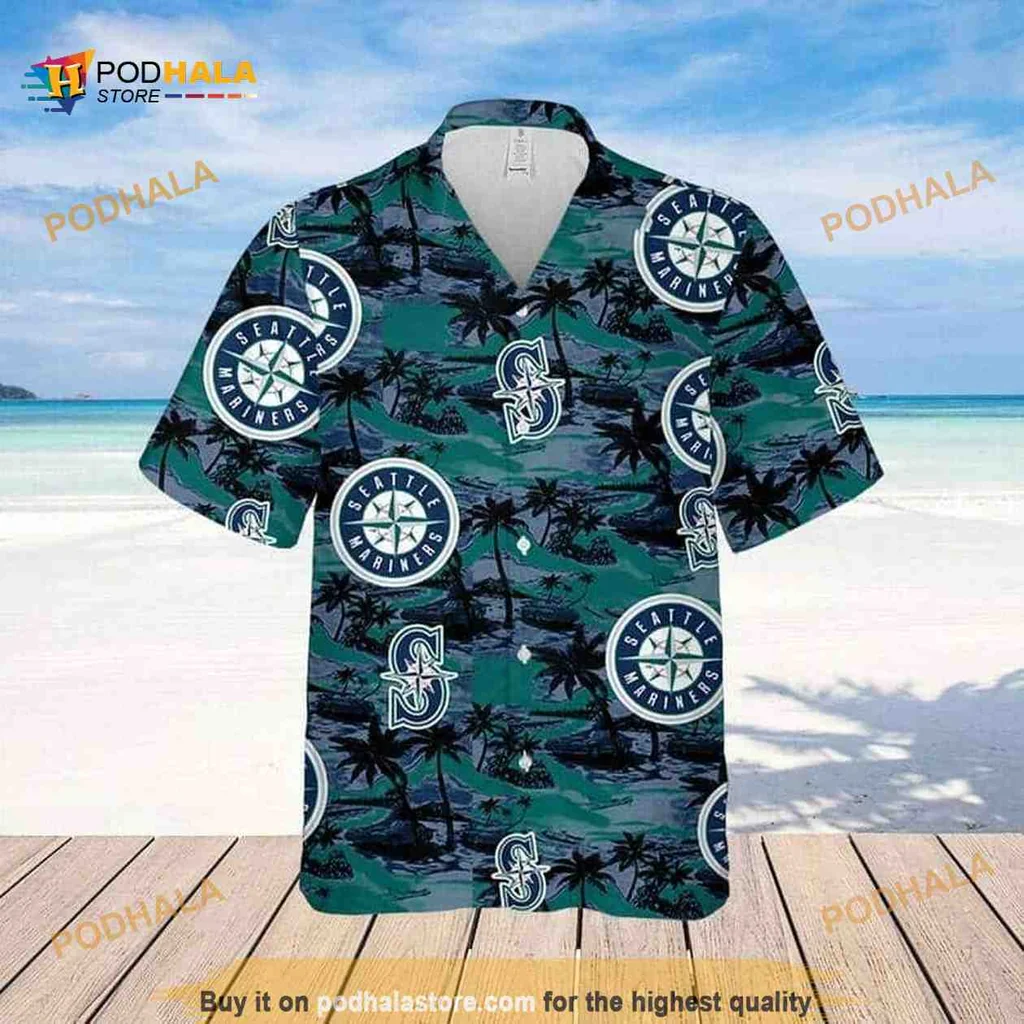 Seattle Mariners Hawaiian Shirt With Tropical Beach Pattern
