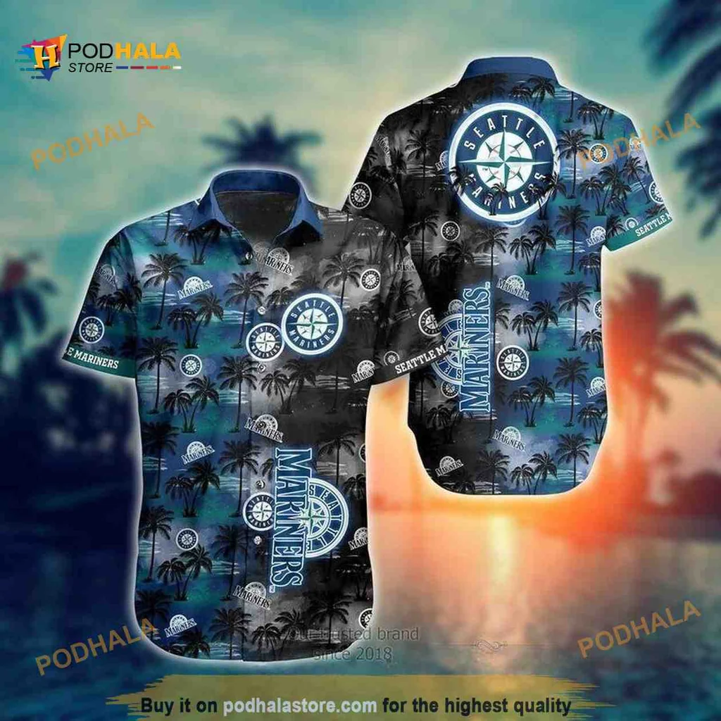 Seattle Mariners Hawaiian Shirt With Tropical Island Pattern